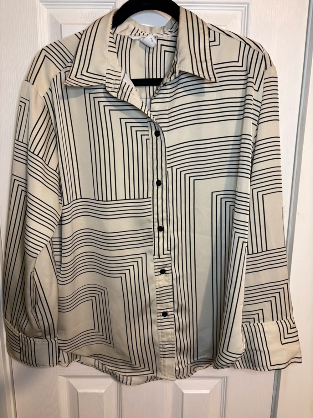 H&M Black Striped Cream Shirt